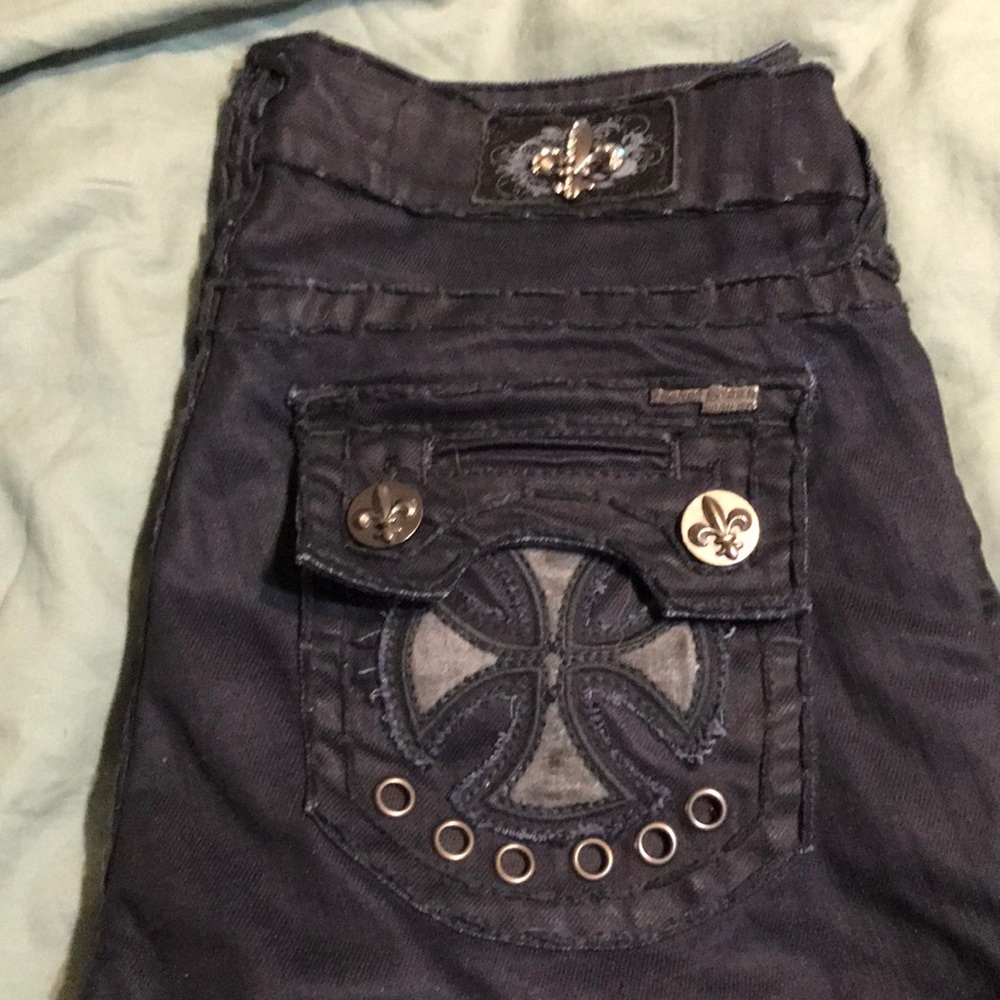 Laguna Beach Jean Co. cross/ fleur de lis accents